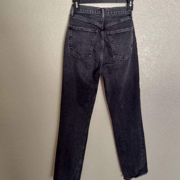 Agolde High Rise Stovepipe in metal black sz 23 - Picture 8 of 11